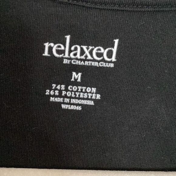 relaxed by Charter Club Fleece Track Jacket Black size Medium - Picture 3 of 3